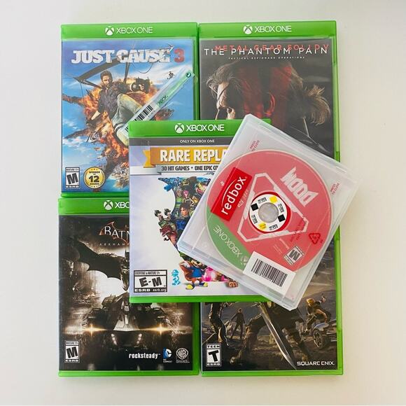 Xbox One Six Games - Final Fantasty Doom Just Cause Batman Rare Replay Metal Gea - Picture 3 of 3